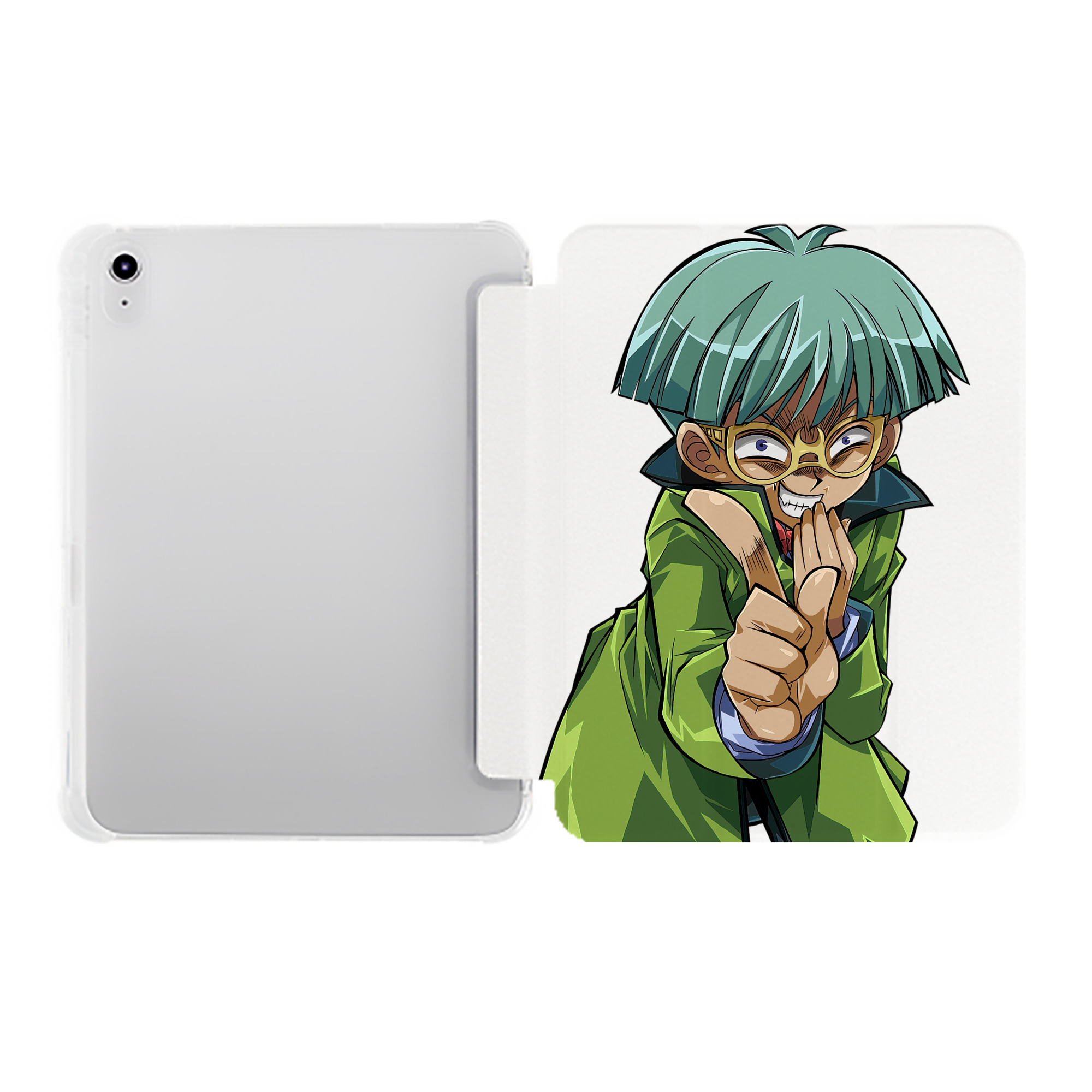 （画像用） 遊☆戯☆王 Yu-Gi-Oh! IPad ケース ペン収納付き 三つ折りスタンド PUレザー×シリコン 対応機種9.5/10.5/10.9インチ